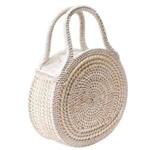 Jelavu Sydney Top Handle Tote Bag White Raffia